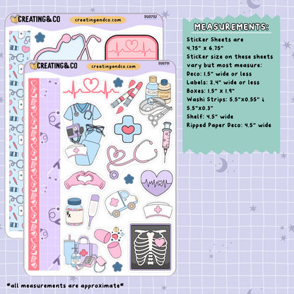 Medical, Doctor, Nurse Decorative Journal Sticker Sheet Set - DS107