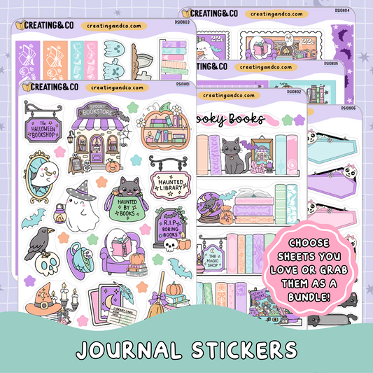 Spooky Season Decorative Journal Sticker Sheet Set - DS108