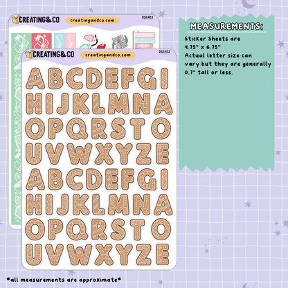 Christmas Season Letter Shapes Journal Sticker Sheet Set - DS113
