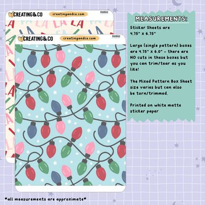 Christmas Season Matte Scrapbook Shapes Decorative Journal Sticker Sheet Set - DS115
