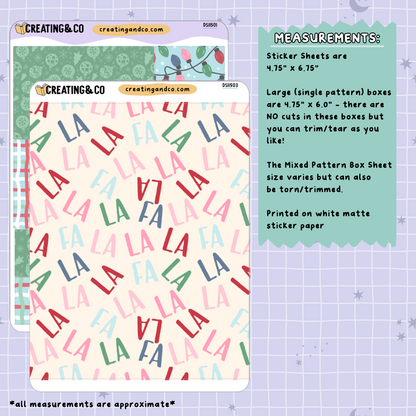 Christmas Season Matte Scrapbook Shapes Decorative Journal Sticker Sheet Set - DS115