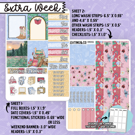 Wild Stories Extra Week Layout Sticker Sheets - EW591