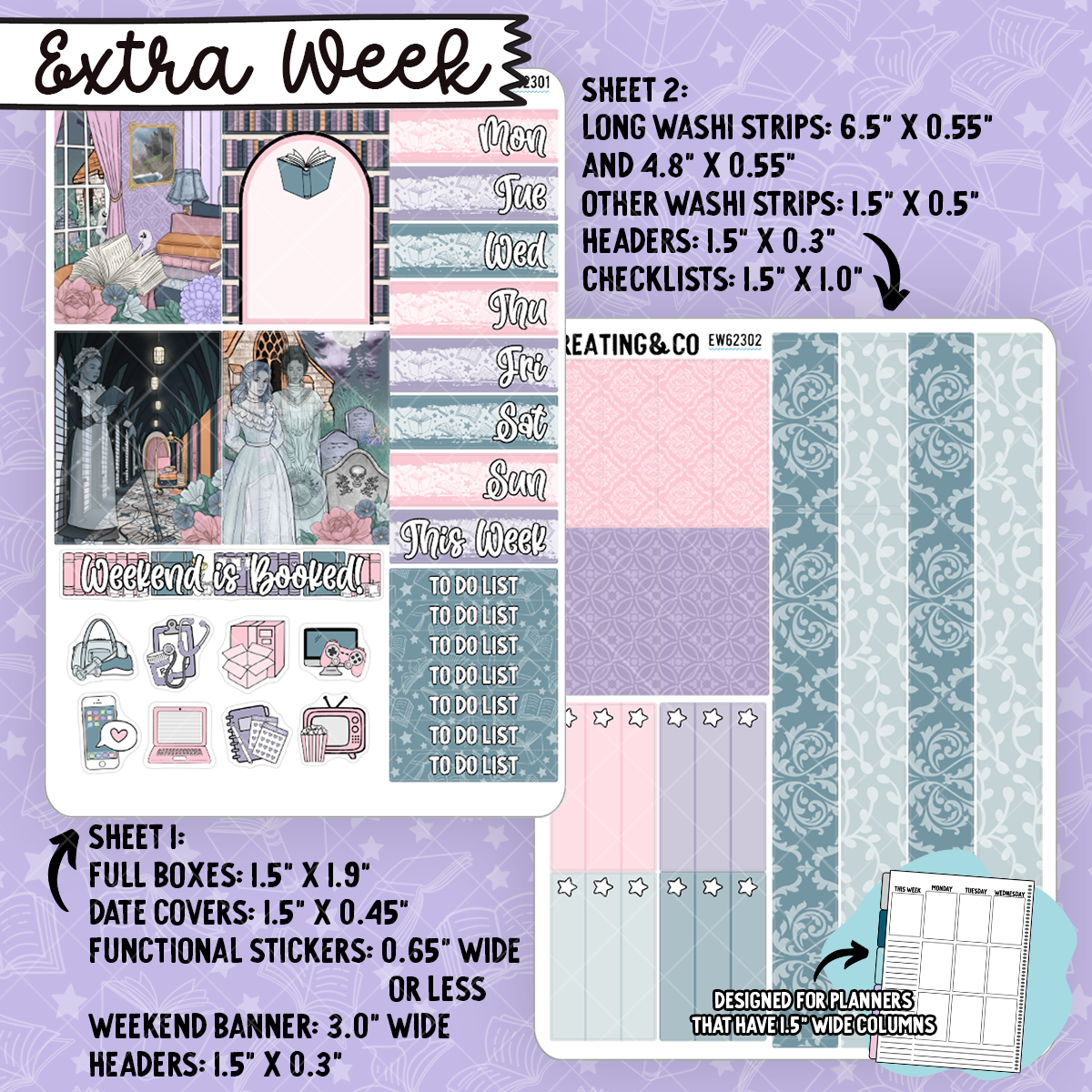 Spectral Suites Extra Week Layout Sticker Sheets - EW623