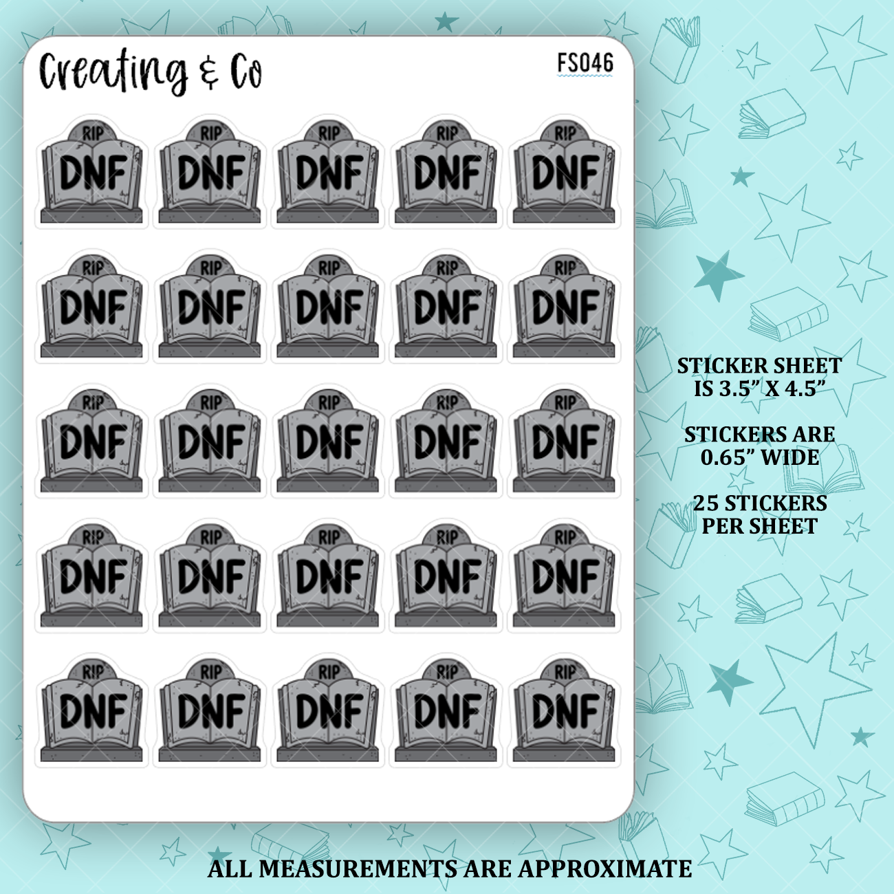 DNF Books Icon Functional Stickers  - FS046