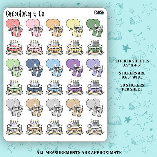 Birthday Icon Functional Stickers  - FS056