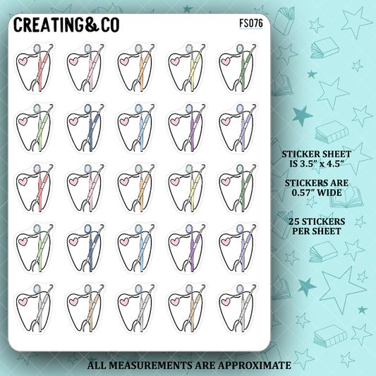 Dentist Appointment Teeth Icon Functional Stickers  - FS076