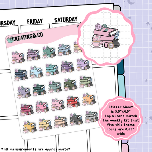 Regency Romance / Historical Romance Book Stack Functional Stickers - FS141