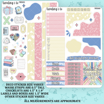 Booked for Valentine's Day Decorative Planner Sticker Kit - FW504