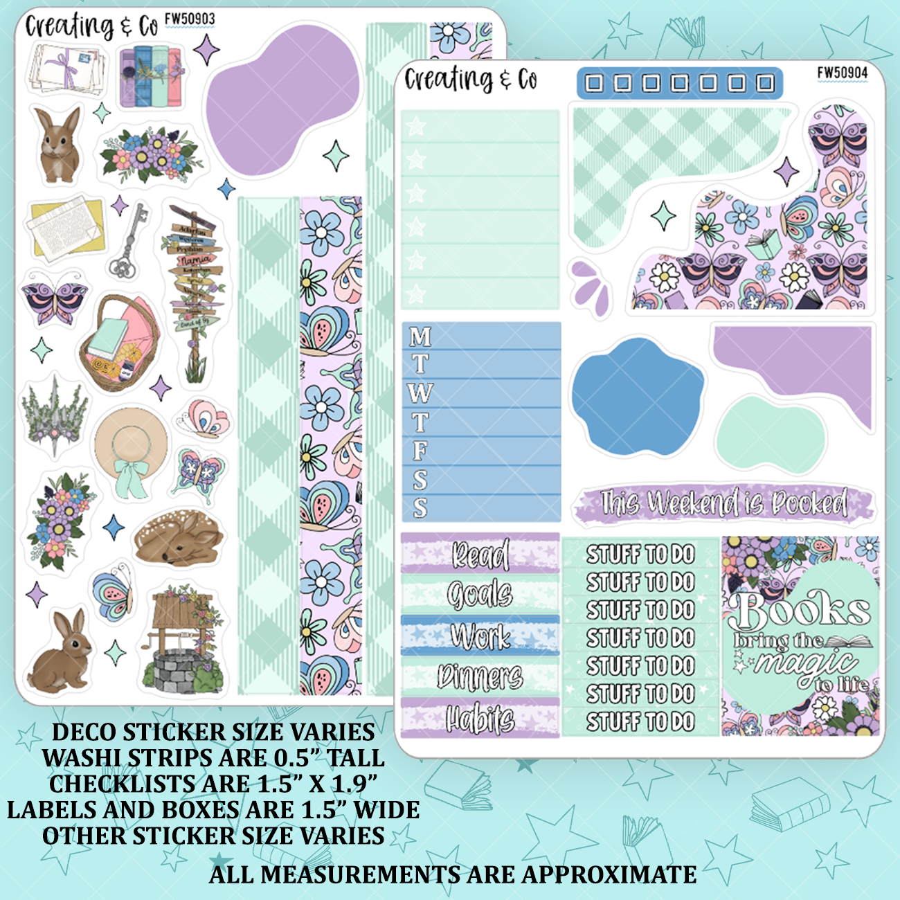 Fairytale Picnic Readathon Decorative Planner Sticker Kit - FW509