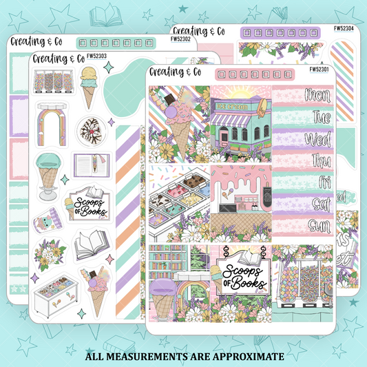 Scoops of Books Decorative Planner Sticker Kit - FW523