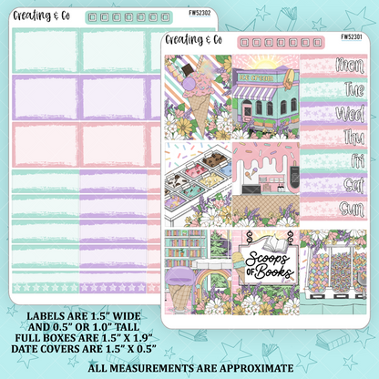 Scoops of Books Decorative Planner Sticker Kit - FW523