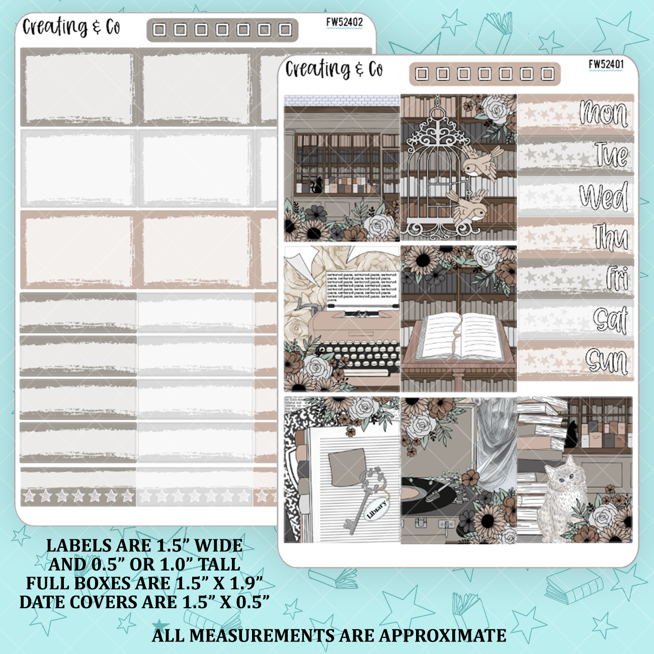 Poet's Library Decorative Planner Sticker Kit - FW524