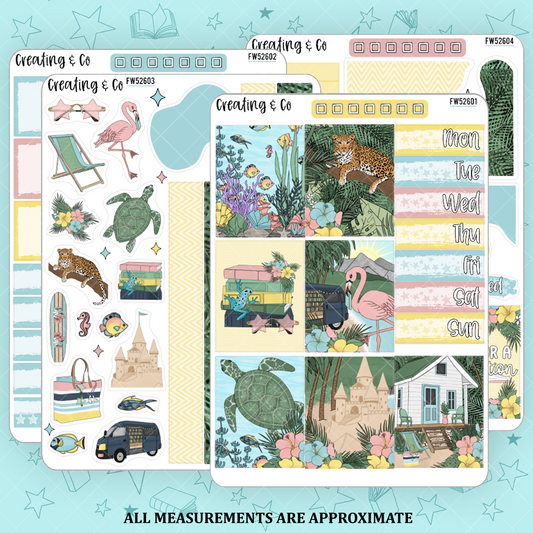 Tropical Bookcation Decorative Planner Sticker Kit - FW526