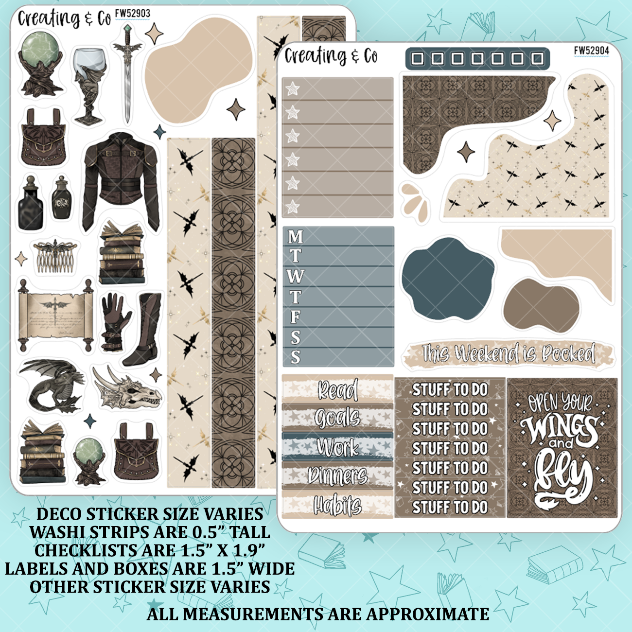 Dragon Rider Decorative Planner Sticker Kit - FW529