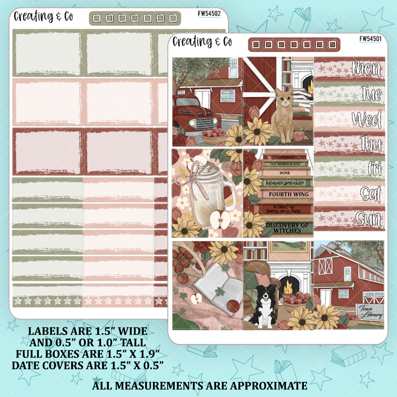 Apple Orchard Fall Challenge Decorative Planner Sticker Kit - FW545