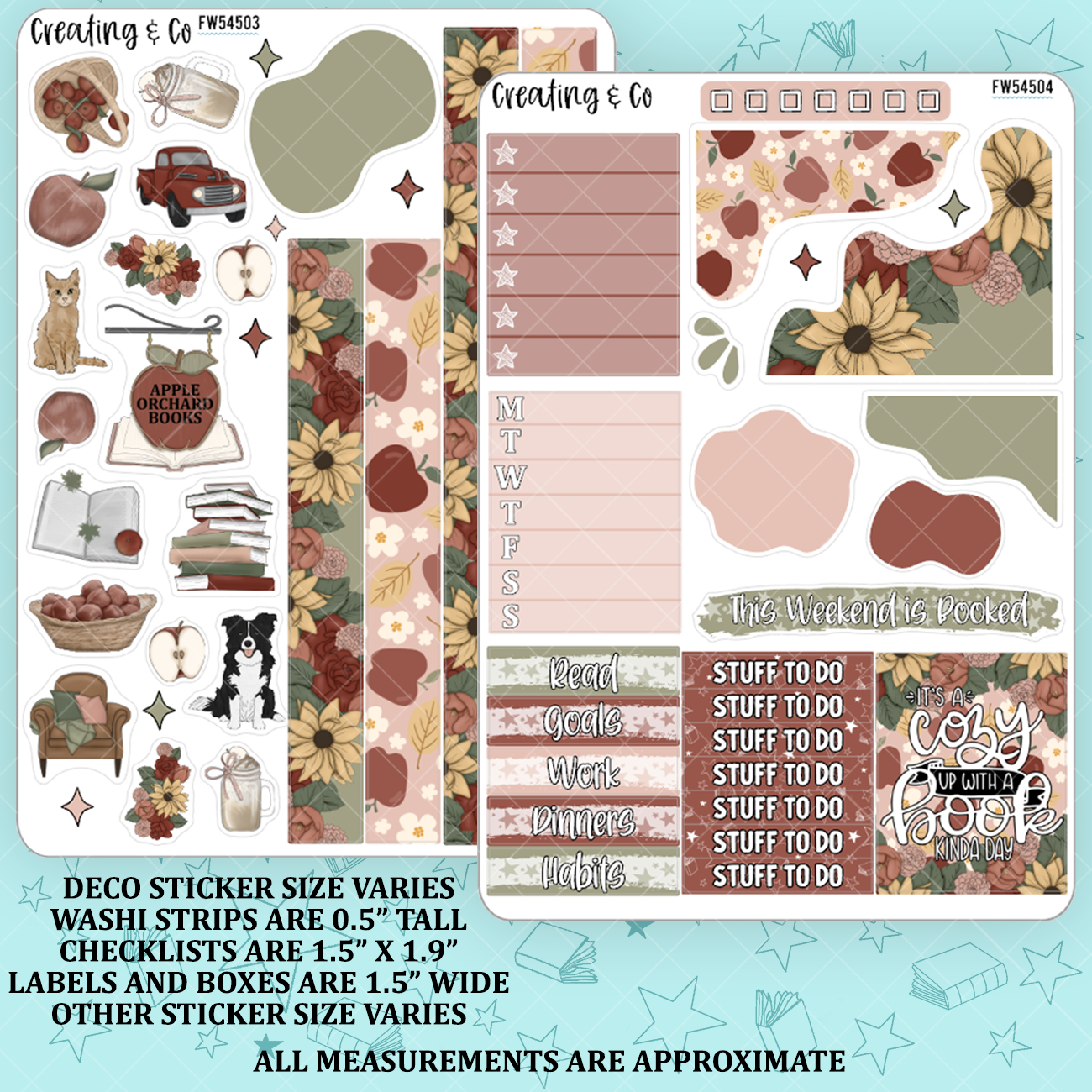 Apple Orchard Fall Challenge Decorative Planner Sticker Kit - FW545