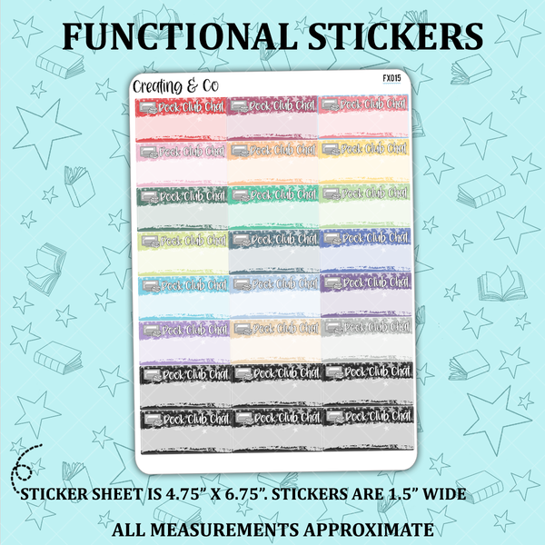 Book Club Chat Reading Functional Sticker Sheet - FX015