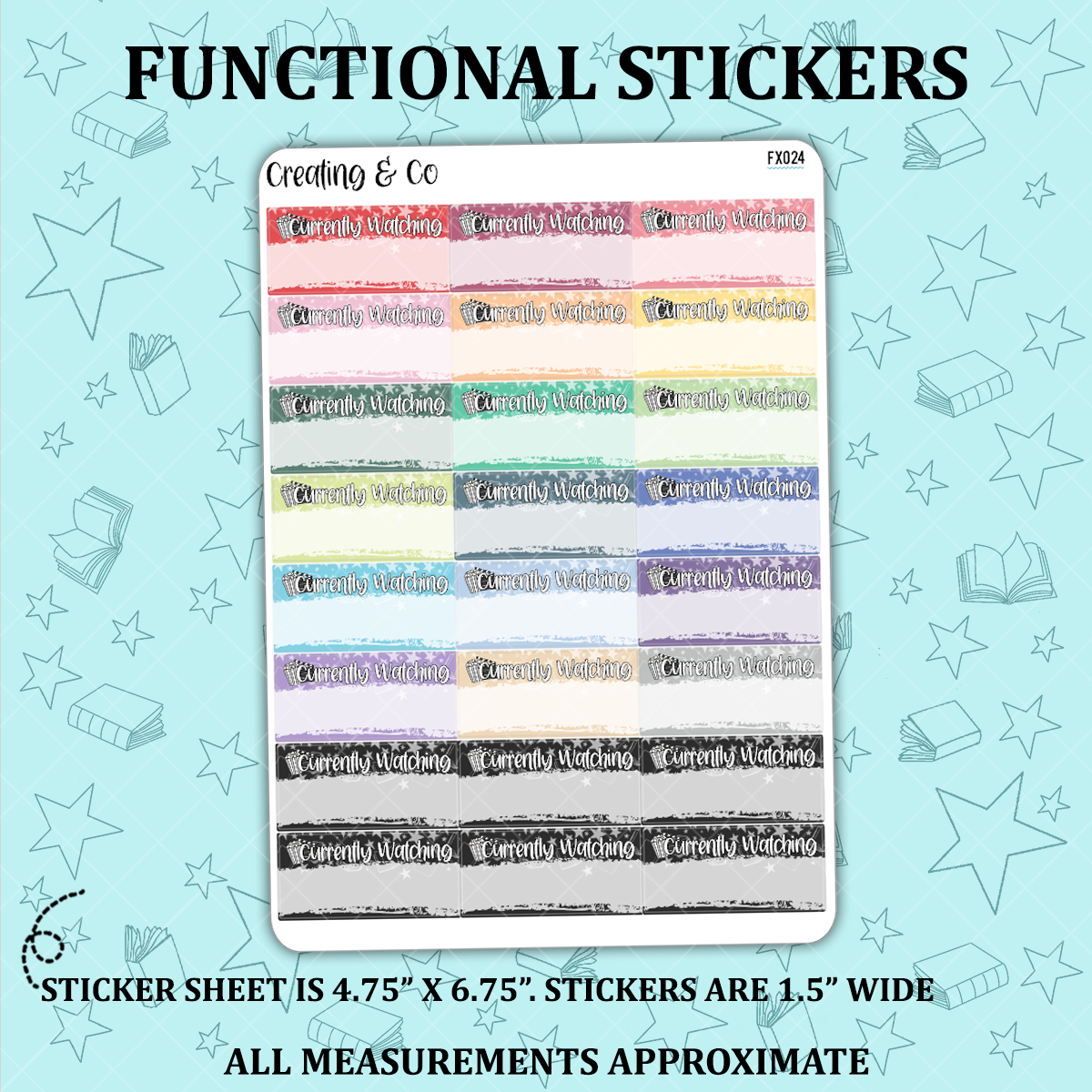 Currently Watching Functional Sticker Sheet - FX024
