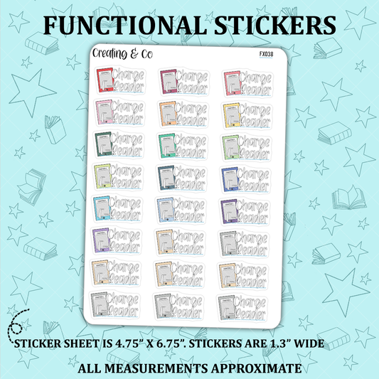 Charge E-Reader Reading Functional Sticker Sheet - FX038