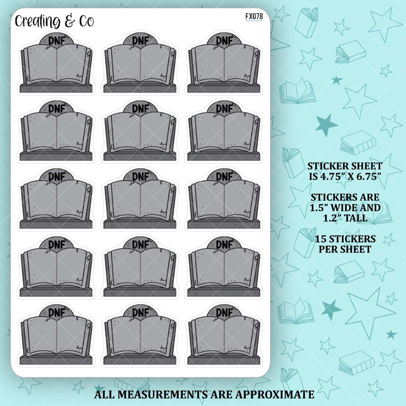 DNF Book Labels Functional Sheet - FX078