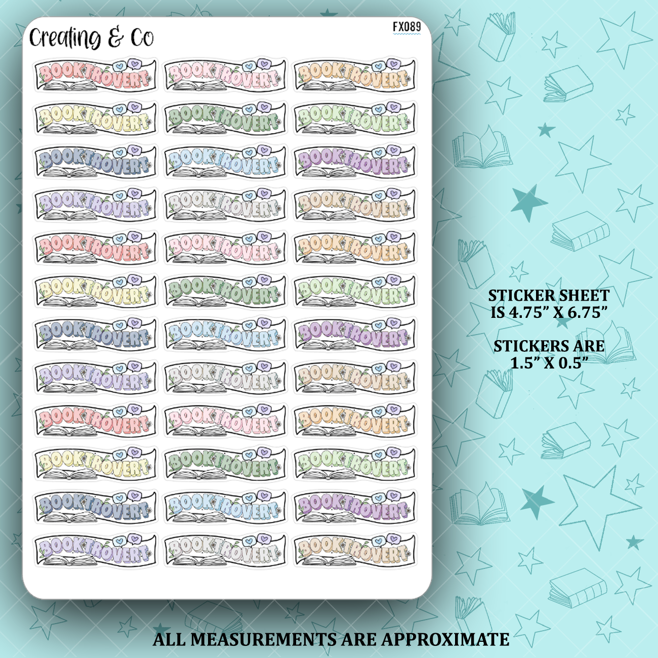 Booktrovert Banner Functional Sticker Sheet - FX089