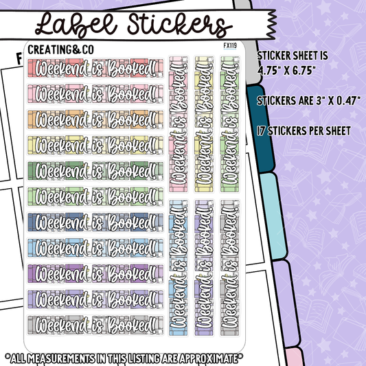 Weekend is Booked Weekend Banner Functional Sticker Sheet - FX119