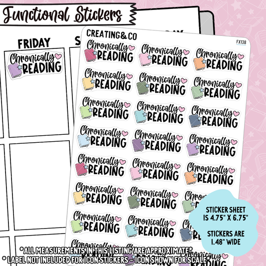 Chronically Reading Functional Sticker Sheet - FX138