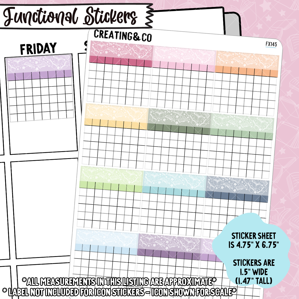 Monthly Habit Tracker Functional Sticker Sheet - FX145