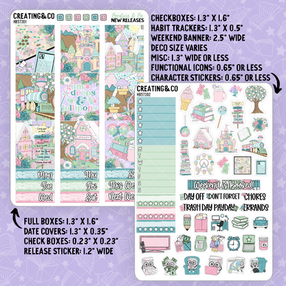 Gumdrops & Lollipops Hobonichi Cousin Weekly Planner Kit - 1.3" Stickers - HB573