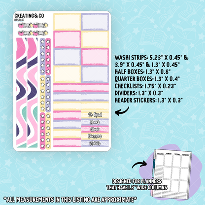 Haunted Hearts Hobonichi Cousin Weekly Planner Kit - 1.3" Stickers - HB584