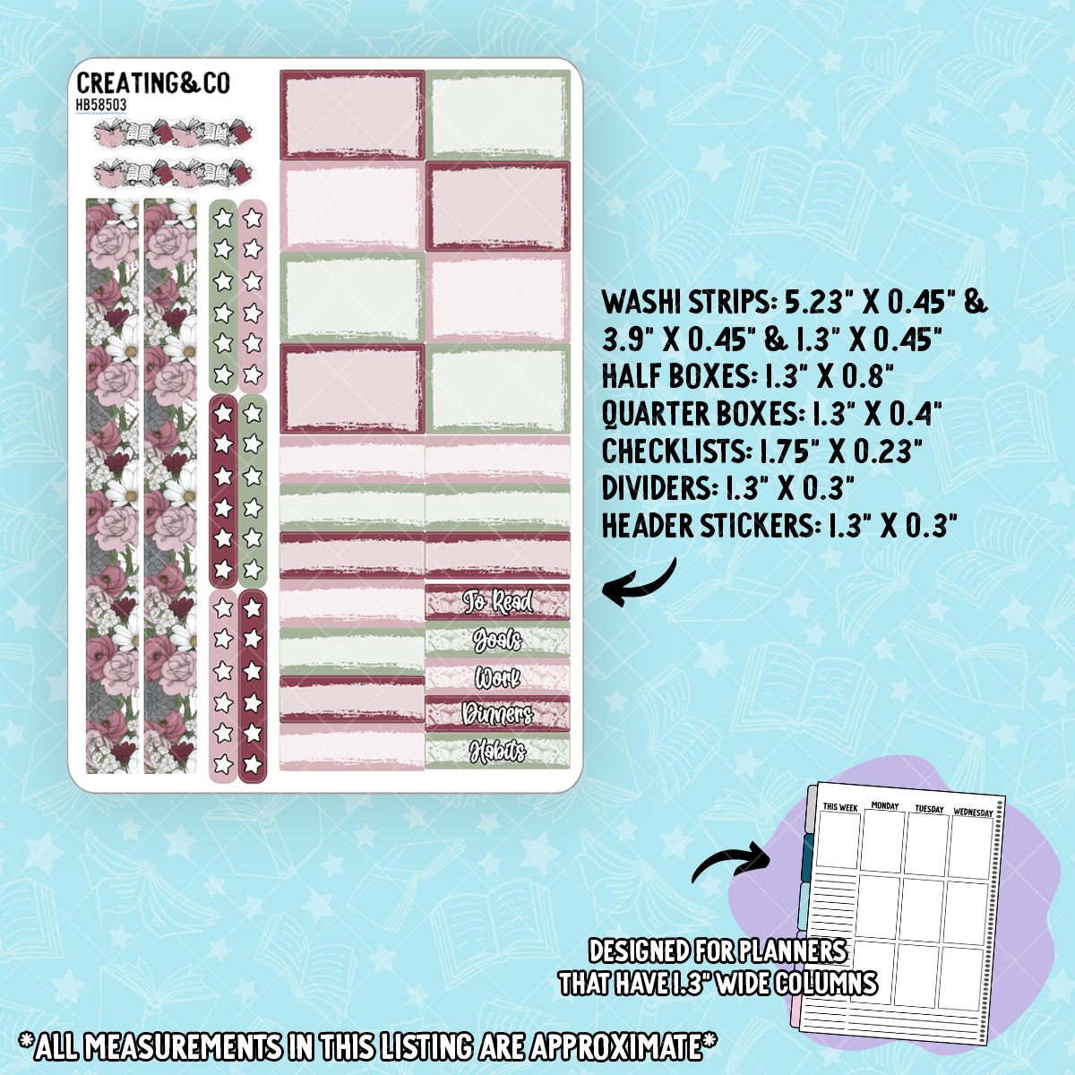 Villain Era Hobonichi Cousin Weekly Planner Kit - 1.3" Stickers - HB585