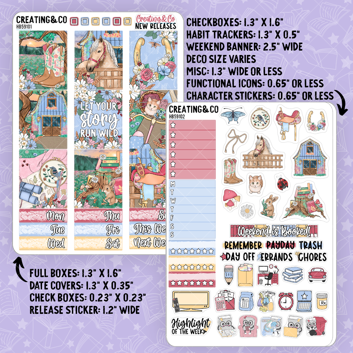 Wild Stories Hobonichi Cousin Weekly Sticker Kit - xHB591