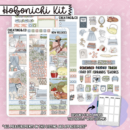 Timeless Tales Hobonichi Cousin Weekly Planner Kit - 1.3" Stickers - HB593