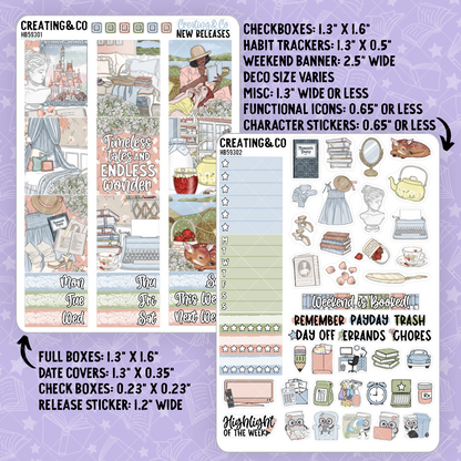 Timeless Tales Hobonichi Cousin Weekly Planner Kit - 1.3" Stickers - HB593