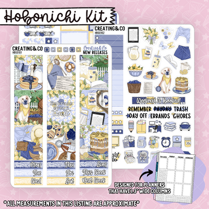 Blueberry Twist Hobonichi Cousin Weekly Planner Kit - 1.3" Stickers - HB601
