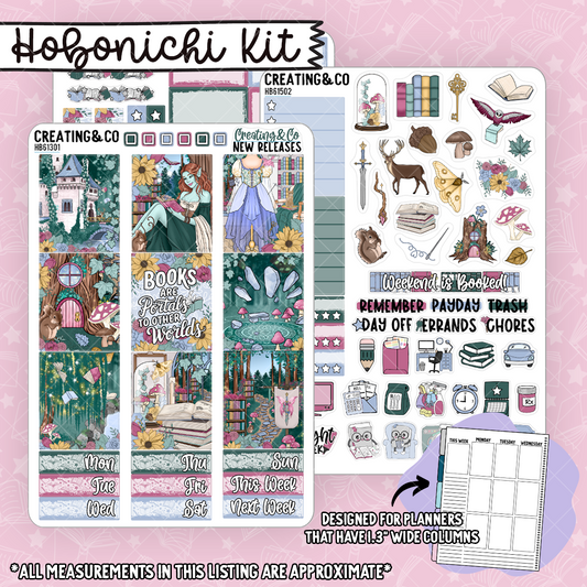 Fae & Folklore Hobonichi Cousin Weekly Planner Kit - 1.3" Stickers - HB615