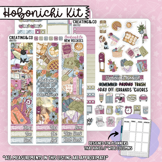 Autumn Adventure Hobonichi Cousin Weekly Planner Kit - 1.3" Stickers - HB617
