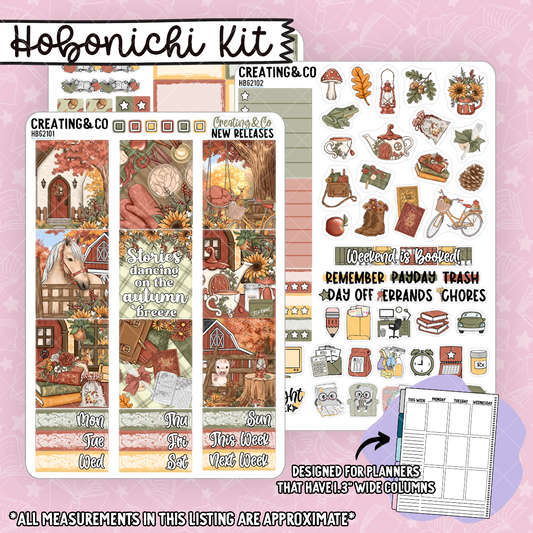 Autumn Stories Hobonichi Cousin Weekly Planner Kit - 1.3" Stickers - HB621