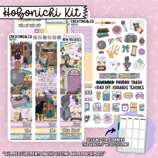 Academic Wisdom Hobonichi Cousin Weekly Planner Kit - 1.3" Stickers - HB622