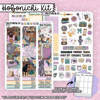 Academic Wisdom Hobonichi Cousin Sticker Kit + Reading Challenge Bundle