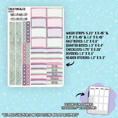 Spellbound Coven - Dark Witch - Hobonichi Cousin Weekly Planner Kit - 1.3" Stickers - HB628