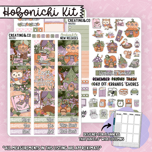 Pumpkin Hollow Hobonichi Cousin Weekly Planner Kit - 1.3" Stickers - HB629