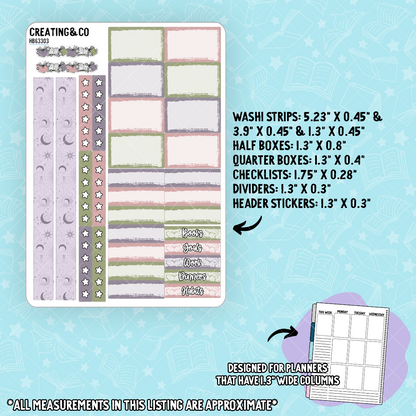 Solstice Wishes Hobonichi Cousin Weekly Planner Kit - 1.3" Stickers - HB633