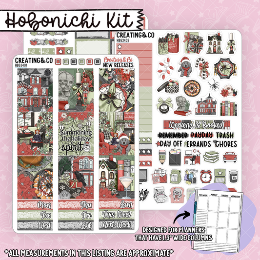 Holiday Spirit Hobonichi Cousin Weekly Planner Kit - 1.3" Stickers - HB634