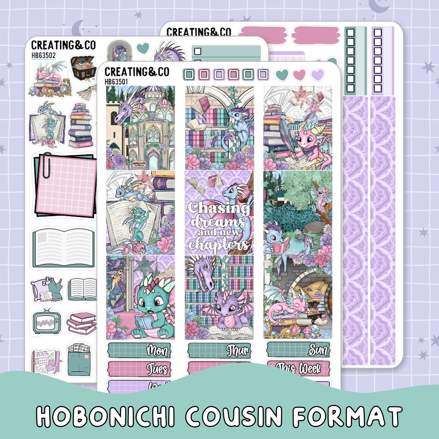 Chasing Dragons Hobonichi Cousin Weekly Planner Kit - 1.3" Stickers - HB635