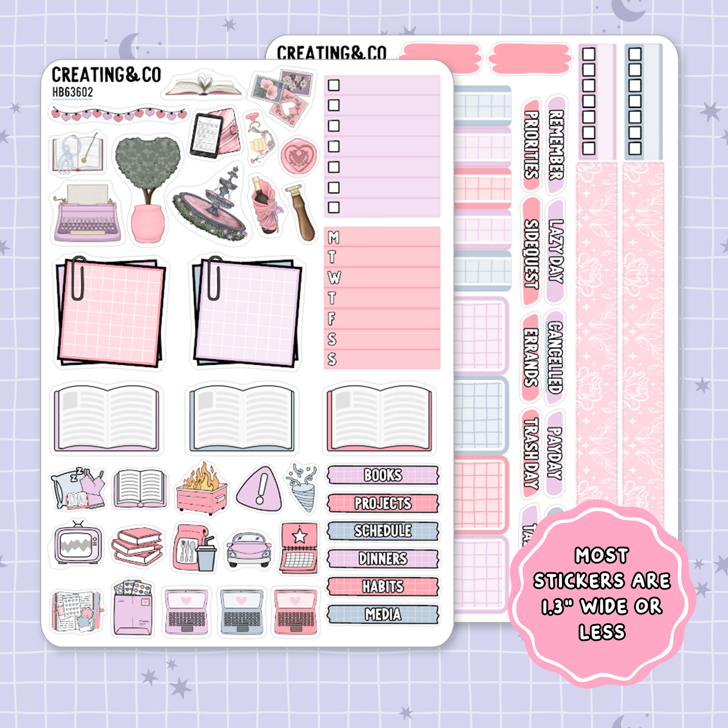 Love Stories Hobonichi Cousin Weekly Planner Kit - 1.3" Stickers - HB636