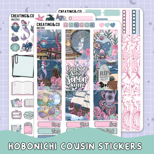 Siren Song Hobonichi Cousin Weekly Planner Kit - 1.3" Stickers - HB639