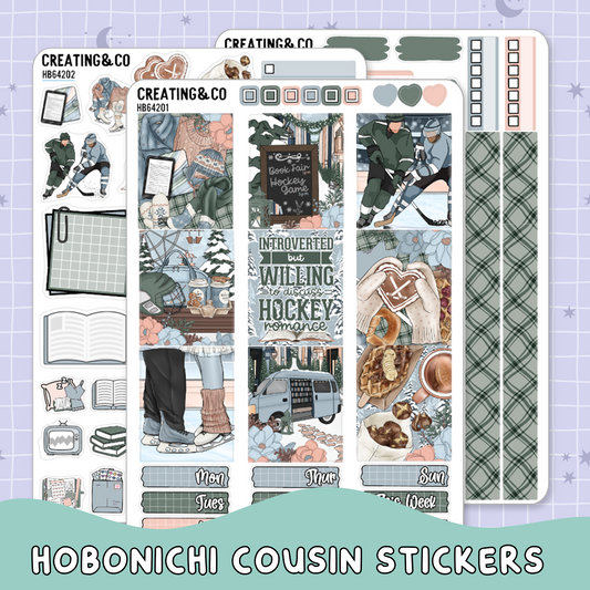 Faceoff to Forever Hobonichi Cousin Weekly Planner Kit - 1.3" Stickers - HB642