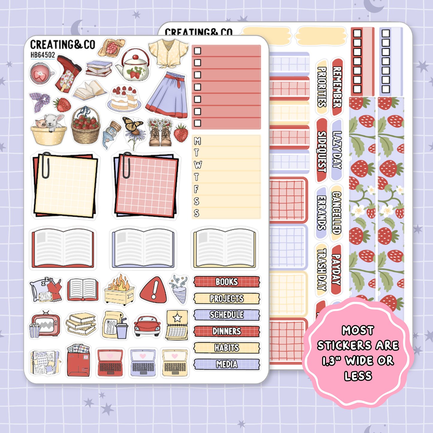 Country Cottage Spring Hobonichi Cousin Weekly Planner Kit - 1.3" Stickers - HB645