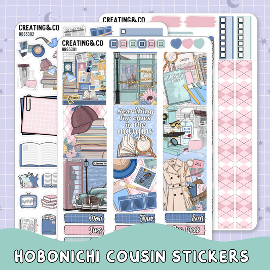 Marginal Clues Mystery Hobonichi Cousin Weekly Planner Kit - 1.3" Stickers - HB653